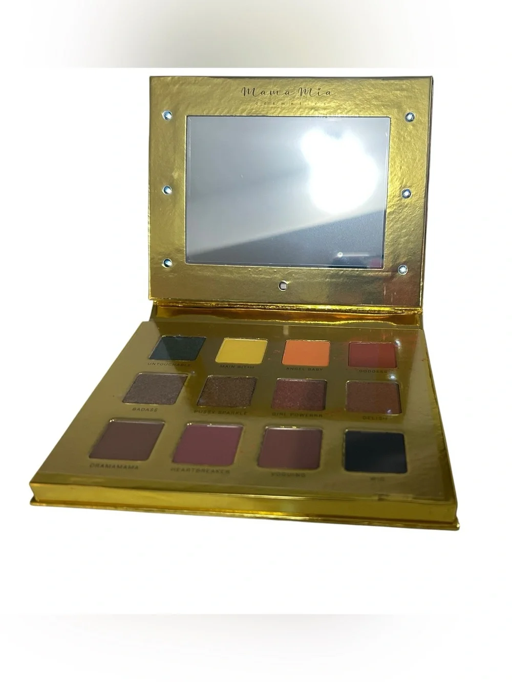 New Cosmyfy Mama Mia Pressed Pigment Eyeshadow Palette 12 Color With Mirror